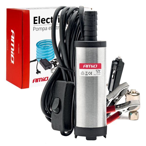 Elektrické čerpadlo na naftu 12V ponorné, priemer 38 mm - súprava s hadicou