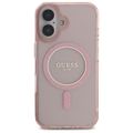 Guess HC MagSafe IML Glitter Circle case for iPhone 16 6,1" pink