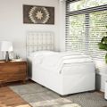 vidaXL Boxspring posteľ s matracom biela 90x200 cm umelá koža