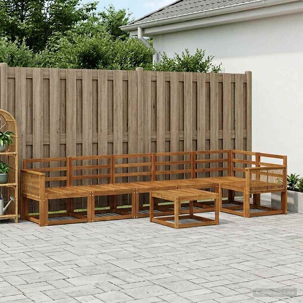 vidaXL Záhradná súprava gaučov 7 pcs Prírodná Pevné akáciové drevo