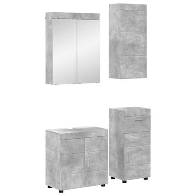 vidaXL Sada kúpeľňového nábytku TULUM 4 pcs Betónová šedá