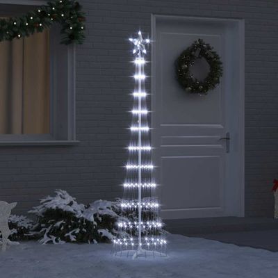 vidaXL LED vianočný stromček Studená biela 51 x 51 x 190 cm Kov