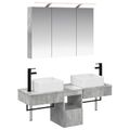 vidaXL Set kabinetov do kúpeľne 4 pcs Betónovo sivá 100 x 14,5 x 70 cm