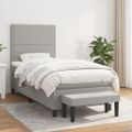 vidaXL Posteľný rám boxsping s matracom bledosivý 80x200 cm látka