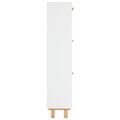vidaXL Botník biely 52x25x115 cm spracované drevo a prírodný ratan