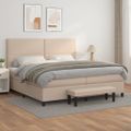 vidaXL Boxspring posteľ s matracom kapučínová 200x200 cm umelá koža