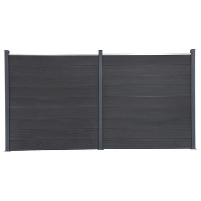vidaXL Sada plotových panelov sivá 353x186 cm WPC