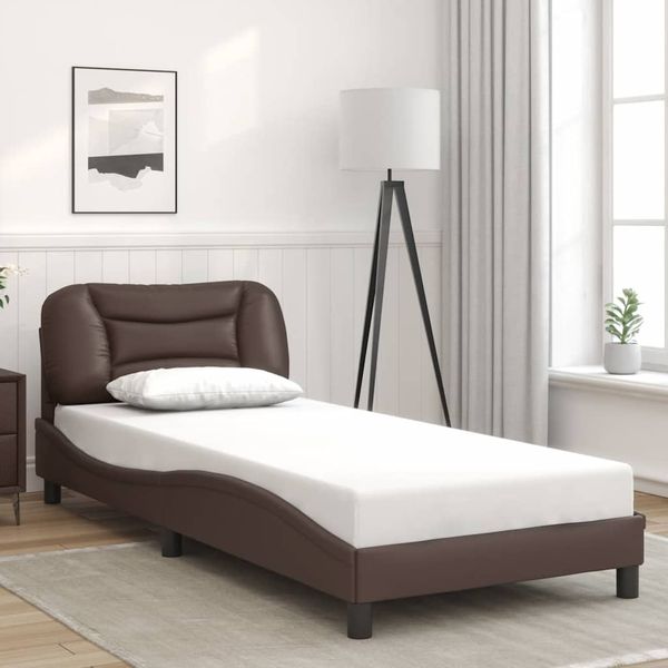 vidaXL Rám postele bez matraca Hvar hnedý 80x200 cm umelá koža