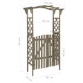 vidaXL Pergola s bránkou 116x40x204 cm sivá masívne jedľové drevo