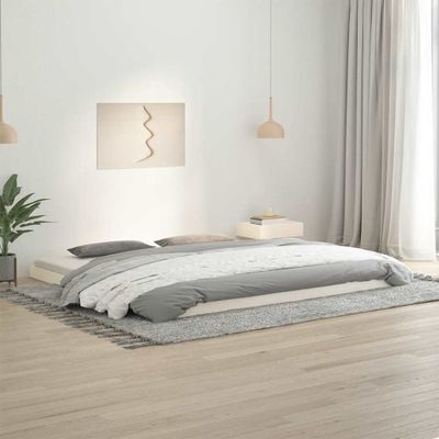 vidaXL Posteľný rám biely 200x200 cm masívna borovica