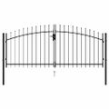 vidaXL Plotová brána Woerden s dvojitými dverami a hrotovým vrchom 299,5x174,5 cm