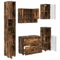 vidaXL Sada kúpeľňového nábytku 5 ks Dymová dub 35 x 30 x 192 cm