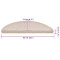 vidaXL Schodové rohože 30 ks 56x17x3 cm béžové, polkruhové