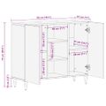 vidaXL Servírovacia skriňa Hnedá 90 x 33 x 75 cm Masívne mango drevo