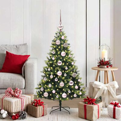 vidaXL Umelý vianočný stromček s kĺbmi 150 LED Zelená 120 cm PVC a PE