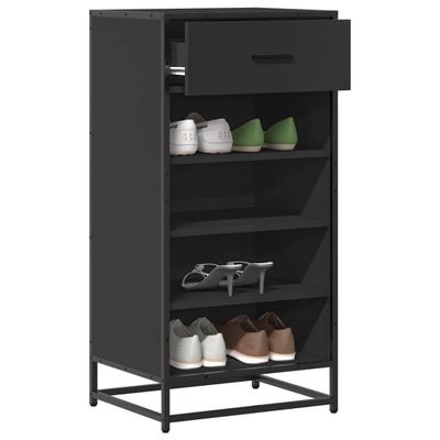vidaXL Regál na topánky čierna 48x38x97,5 cm spracované drevo