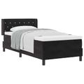 vidaXL Posteľ s pružinovým rámom Čierny 200 x 90 cm Zamat