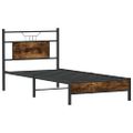 vidaXL Posteľný rám bez matraca dymový dub 80x200 cm kompozitné drevo