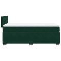 vidaXL Posteľný rám boxsping s matracom tmavozelený 90x200 cm zamat