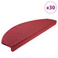 vidaXL Schodové rohože 30 ks 65x24x4 cm červené polkruhové veľké