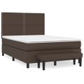 vidaXL Boxspring posteľ s matracom hnedá 140x190 cm umelá koža