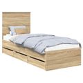 vidaXL Rám postele Sonoma dub 75 x 190 cm Inžinierske drevo