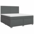 vidaXL Posteľ boxspring s matracom Tmavosivá 140 x 190 cm Látka