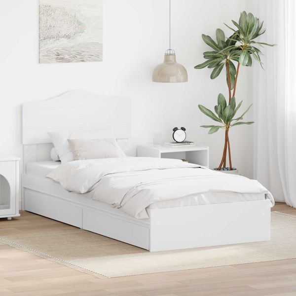 vidaXL Úložná posteľ so zásuvkou Biela 70 x 190 cm Kompozitné drevo