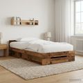 vidaXL Rám postele so skladom Staré drevo 80 x 200 cm Kompozitné drevo