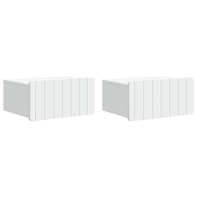 vidaXL Nástenná nočná skrinka Nástenný 2 pcs Biela 49 x 34,5 x 24 cm