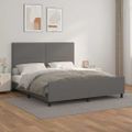 vidaXL Posteľný rám s čelom sivý 180x200 cm umelá koža