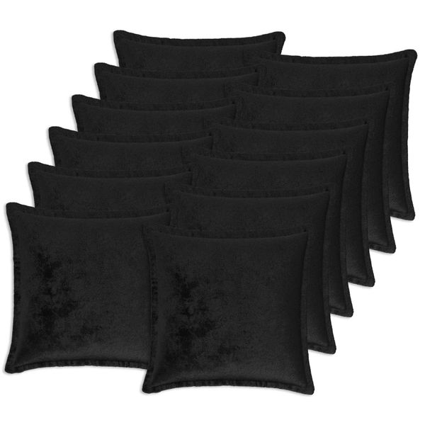 vidaXL Poťah na podložku 12 pcs HOUTEN Čierna 45 x 45 cm Flanel
