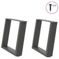 vidaXL Nohy konferenčného stolíka v tvare U, 2 ks, antracitové, 50 x (42-43) cm, oceľ
