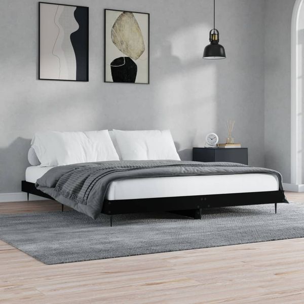 vidaXL Posteľný rám bez matraca Čierna 180x200cm kompozitné drevo