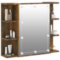 vidaXL Zrkadlová skrinka s LED dub sonoma 70x16,5x60 cm