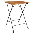 vidaXL Skladací bistro stolík 55x54x71 cm tíkový masív a oceľ