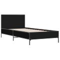 vidaXL Posteľný rám čierny 75x190 cm kompozitné drevo a kov