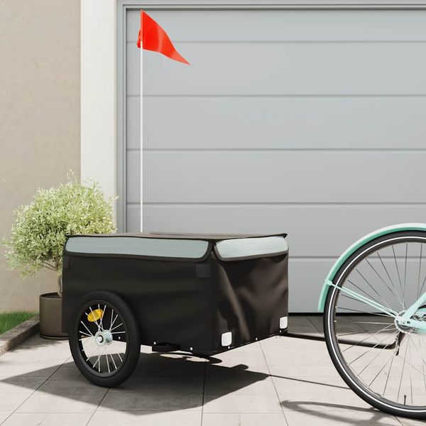 vidaXL Vozík za bicykel, čierno sivý 45 kg, železo