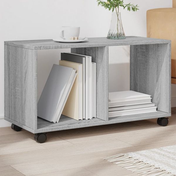vidaXL Skrinka na kolieskach sivá sonoma 72x33x42,5cm kompozitné drevo