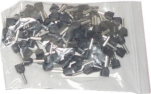 Dutinka pre dva káble 1,5 mm2 čierna (TE1,5-8), balenie 100 ks