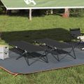 vidaXL Skladacia kempingová posteľ 2 ks Čierna 206 x 76 x 74 cm
