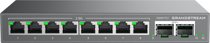 Grandstream GWN7721 L2 Lite managed switch, 8x 2.5GbE RJ45, 2x 10G SFP+