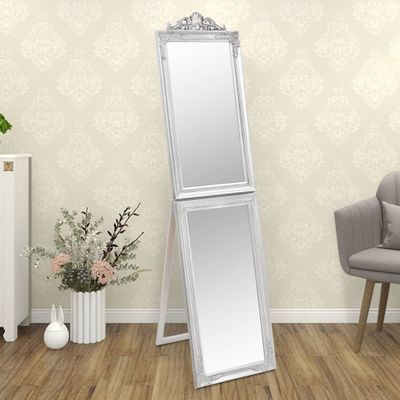 vidaXL Voľne stojace zrkadlo strieborné 40x160 cm