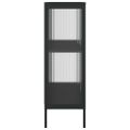 vidaXL Komoda čierna 75x35x105 cm sklo a oceľ