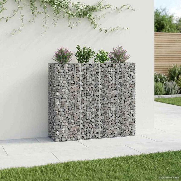 vidaXL Gabiónová vyvýšená posteľ 2 ks 170 x 50 x 150 cm Strieborná