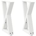 vidaXL Nohy konferenčného stolíka 2 ks biele 38 x (42-43,3) cm oceľové