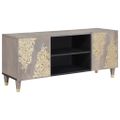 vidaXL TV skrinka Sivá 105 x 33 x 46 cm Masívne mango drevo