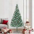 vidaXL Umelý vianočný stromček s 300 LED-i Zelená 210 cm PVC a oceľ