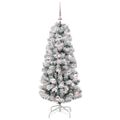 vidaXL Umelý Sklápací Vianočný Stromček 150 LED Zelená a biela 120 cm