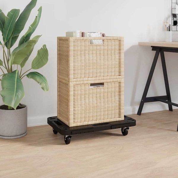 vidaXL Prepravné vozíky 2 ks čierne 58x38x12 cm polypropylén